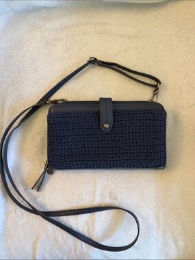 The Sak Navy Woven Crossbody Wallet